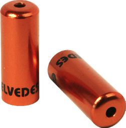 Embouts de Gaine de Frein en Aluminium Elvedes 4.2mm Orange x10