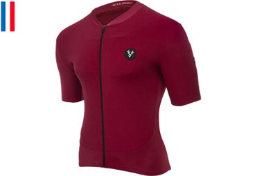 Maglia LeBram Allos manica corta bordeaux vestibilità attillata