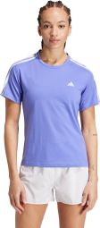 Kurzarm Trikot adidas Own the Run 3 Streifen Blau Damen