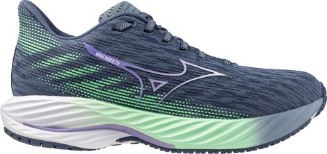 Chaussures Running Mizuno Wave Rider 28 Bleu/Vert Femme