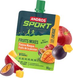 Purée énergétique Andros Sport Fruits mixés Pomme/Mangue/Fruit de la passion - 90g
