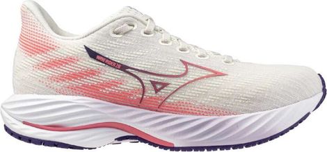 Chaussures Running Mizuno Wave Rider 28 Blanc/Rose Femme