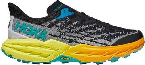 Hoka Speedgoat 5 Trail Running Shoes Black Yellow Blue
