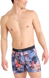 Boxer Saxx Ultra Super Soft Fly Hibiscus Jungle Bleu/Rose Homme