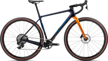 Orbea Terra M21eTEAM 1X Gravel Bike Sram Force XPLR eTap AXS 12S 700 mm Blu Carbon View Leo Arancione 2023