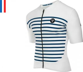 LeBram Ventoux Short Sleeve Jersey White Blue Slim Fit