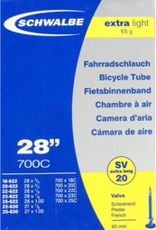 Schwalbe Extra Light Straßenrohr - 700x18 / 25c Presta 60mm