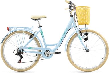 Vélo de ville femme 26'' Cantaloupe bleu avec panier TC 48 cm Dacapo