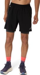 Pantaloncini Asics Road 7in 2-in-1 Nero Uomo