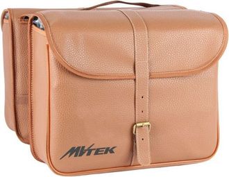 PAIRE SACOCHES PORTE BAGAGE SIMI/CUIR CITY VINTAGE MARON 34x27x12 cm