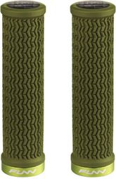 Pair of Funn HoleShot 130mm Olive Green Grips