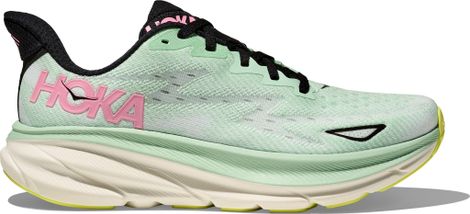 Chaussures Running Hoka Clifton 9 Vert/Rose Femme