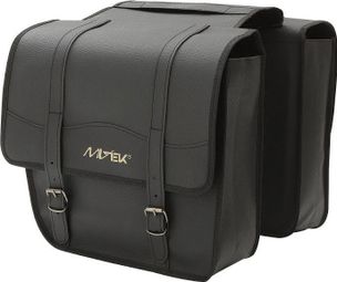 PAIRE SACOCHES PORTE BAGAGE SIMI/CUIR VINTAGE NOIRE 30x38x10 cm (Italie)