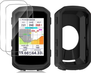 Pack protection Garmin Edge 850 / 550 – Etui silicone + 2 verres trempés 9H