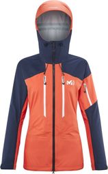 Millet White 3L Women's Waterproof Jacket Orange