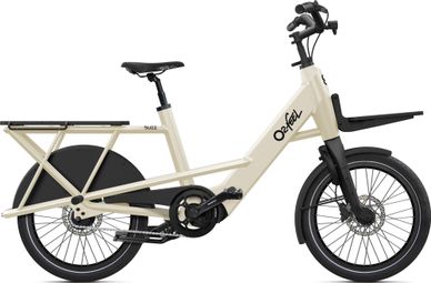 Bicicletta da carico elettrica O2feel Buzz 7.1 Shimano Nexus 5V 540 Wh 20'' Beige Bianco Meringa