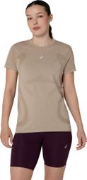 T-Shirt Running Asics Road Seamless Beige Femme