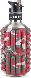 Bouteille de sport - Mobot - Fonction 2 en 1 rouleau de massage - Rouge métal