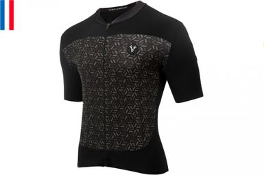 LeBram Korte Mouw Jersey Croix de Fer Zwart Khaki Slim Fit
