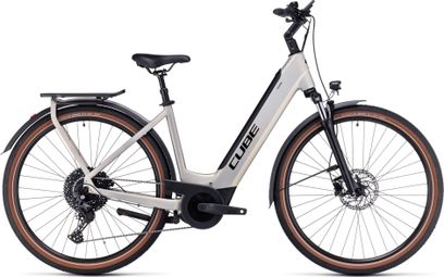 VTC Électrique Cube Touring Hybrid Pro 625 Easy Entry Shimano Deore 11V 625 Wh 700 mm Argent Pearly 2024