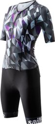 Traje de triatlón Sailfish Aerosuit Comp para mujer negro violeta