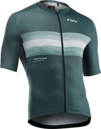 Maglia a maniche corte Northwave Force Evo Uomo Verde/Grigio