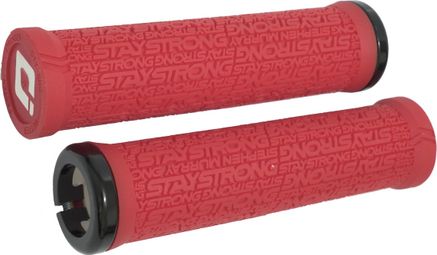 Pair of Odi Stay Strong Reactiv Grips 135mm Red/Black