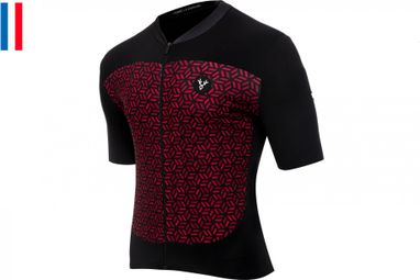 LeBram Korte Mouw Jersey Croix de Fer Zwart Bordeaux Slim Fit