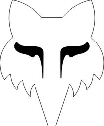 Fox Head 17.8 cm Stickers White