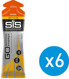 SIS GO Geles Energéticos Isotónicos (Pack de 6) Naranja 60ml