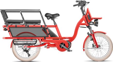 Vélo Cargo GAYA  L'Incroyable Le Long  Coquelicot  pack Enfant