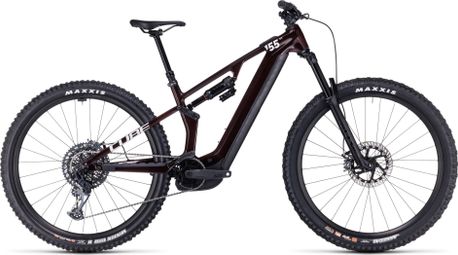 VTT Électrique Tout-Suspendu Cube Stereo Hybrid One55 C:68X SLX 750 Sram GX Eagle 12V 750 Wh 29'' Rouge Liquid Carbon 2024- Produit Reconditionné