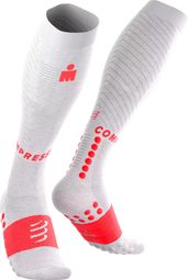 Compressport Full Socks Recovery 2.0 Ironman 2026 sokken, wit/rood