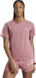 Maillot manches courtes adidas Own the Run 3 bandes Rose Femme