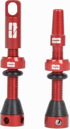 Paire de Valves Tubeless Progress PG-719 Presta 40mm Rouge