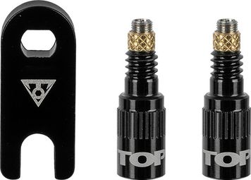 Juego de adaptadores para válvulas Topeak Turboflow, color negro