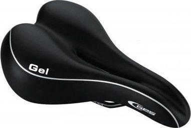 SELLE CONFORT GEL DAME TROU CENTRAL 255mm / 175mm NOIRE.