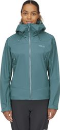 Chaqueta impermeable Rab Downpour Plus 2.0 Verde para mujer