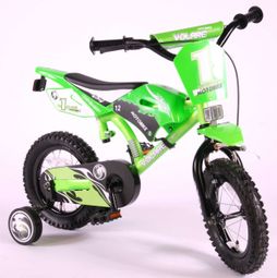 Vélo moto enfant Volare - garçon - 12 po - vert - assemblé à 95 %