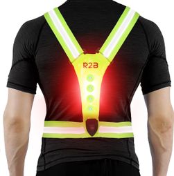 R2B Gilet de course rechargeable - Feux de course à l'avant et à l'arrière - Réfléchissant