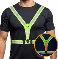 R2B Gilet de course rechargeable - Feux de course à l'avant et à l'arrière - Réfléchissant