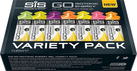 SIS GO Isotonic Energy Gels (7 Pack) Variety Packs 60ml