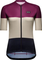 Maillot Manches Courtes Gore Wear Spirit Stripes Violet/Beige
