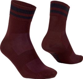 Gripgrab Original Stripes Crew Socks Dark Red