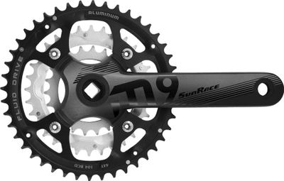 SUNRACE Pédalier Fcm914 Aluminium - 9 Vitesses - 175Mm 44-32-22T - Axe Carré