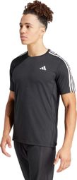 Camiseta adidas Own The Run 3-Stripes Negra Hombre