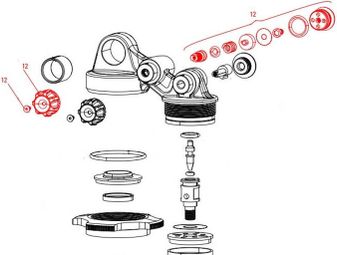 ROCK SHOX Beginning Rebound Knob Assy - Low speed Vivid/Vivid Air B1
