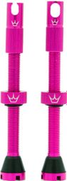 Válvulas Tubeless CNC Peaty's 80mm Rosa