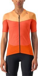 Castelli Gradient Color Block Orange Women's Short Sleeve Jersey