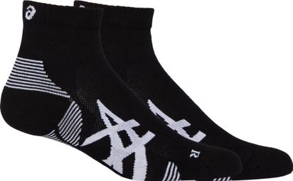 2 Pairs of Asics Cushion Run Quarter Socks Black